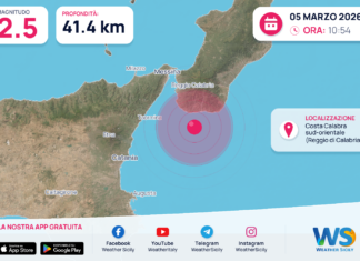 Scossa di terremoto magnitudo 2.5 nei pressi di Costa Calabra sud-orientale (Reggio di Calabria)