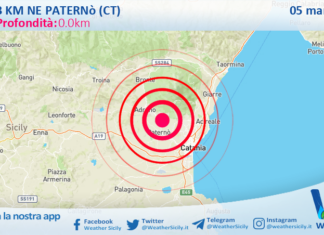 Scossa di terremoto magnitudo 2.7 nei pressi di Paternò (CT)