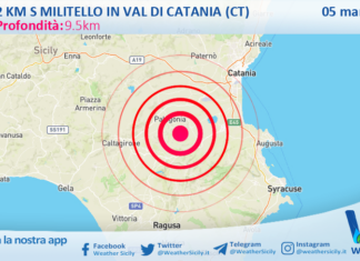 Scossa di terremoto magnitudo 3.0 nei pressi di Militello in Val di Catania (CT)
