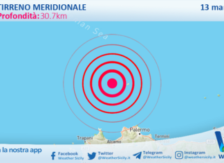 Scossa di terremoto magnitudo 2.5 nel Tirreno Meridionale (MARE)