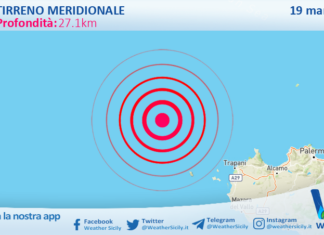 Scossa di terremoto magnitudo 3.0 nel Tirreno Meridionale (MARE)