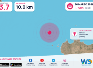 Scossa di terremoto magnitudo 3.7 nel Tirreno Meridionale (MARE)
