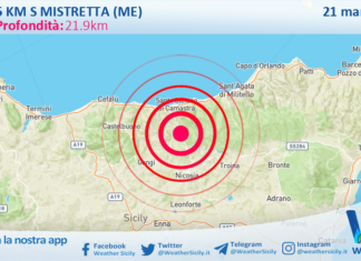 Scossa di terremoto magnitudo 3.0 nei pressi di Mistretta (ME)