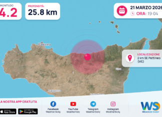 Scossa di terremoto magnitudo 4.2 nei pressi di Pettineo (ME)