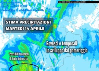 Sicilia: martedì in arrivo piogge e temporali anche intensi su alcune zone, con temperature in calo