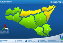 Meteo Sicilia: bollettino di allerta meteo per domani, venerdì 03 aprile 2026