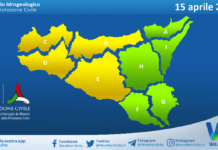Meteo Sicilia: bollettino di allerta meteo per domani, mercoledì 15 aprile 2026