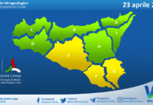 Meteo Sicilia: bollettino di allerta meteo per domani, giovedì 23 aprile 2026