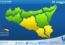 Meteo Sicilia: bollettino di allerta meteo per domani, venerdì 01 maggio 2026