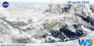 Meteo Sicilia: immagine satellitare Nasa di venerdì 03 aprile 2026