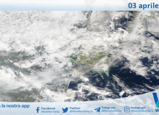 Meteo Sicilia: immagine satellitare Nasa di venerdì 03 aprile 2026