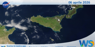 Meteo Sicilia: immagine satellitare Nasa di lunedì 06 aprile 2026