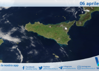 Meteo Sicilia: immagine satellitare Nasa di lunedì 06 aprile 2026