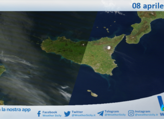 Meteo Sicilia: immagine satellitare Nasa di mercoledì 08 aprile 2026