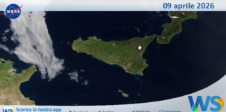 Meteo Sicilia: immagine satellitare Nasa di giovedì 09 aprile 2026