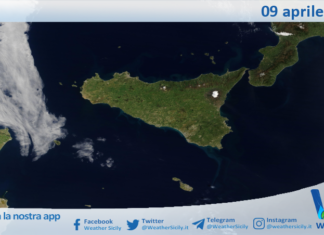 Meteo Sicilia: immagine satellitare Nasa di giovedì 09 aprile 2026