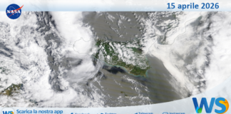 Meteo Sicilia: immagine satellitare Nasa di mercoledì 15 aprile 2026