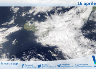 Meteo Sicilia: immagine satellitare Nasa di giovedì 16 aprile 2026