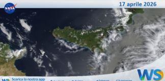 Meteo Sicilia: immagine satellitare Nasa di venerdì 17 aprile 2026