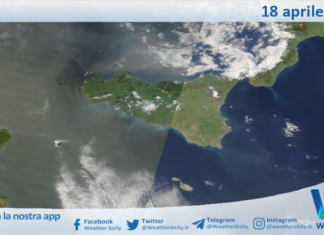 Meteo Sicilia: immagine satellitare Nasa di sabato 18 aprile 2026