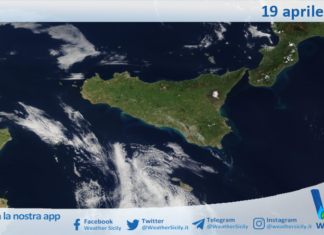 Meteo Sicilia: immagine satellitare Nasa di domenica 19 aprile 2026