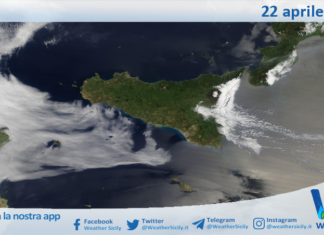 Meteo Sicilia: immagine satellitare Nasa di mercoledì 22 aprile 2026