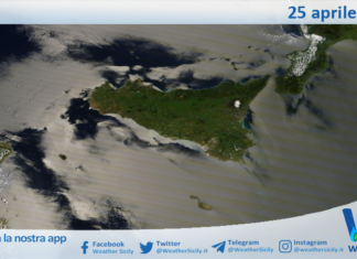 Meteo Sicilia: immagine satellitare Nasa di sabato 25 aprile 2026