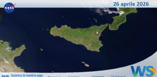 Meteo Sicilia: immagine satellitare Nasa di domenica 26 aprile 2026
