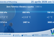 Meteo Sicilia: Radiosondaggio Trapani Birgi di martedì 21 aprile 2026 ore 12:00