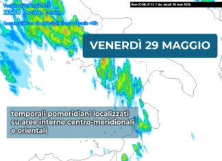 Sicilia, venerdì e sabato temporali pomeridiani sparsi nell’entroterra. Caldo moderato nel weekend