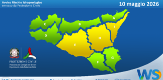Meteo Sicilia: bollettino di allerta meteo per domani, domenica 10 maggio 2026