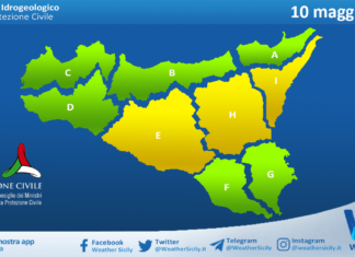 Meteo Sicilia: bollettino di allerta meteo per domani, domenica 10 maggio 2026