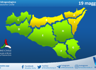Meteo Sicilia: bollettino di allerta meteo per domani, martedì 19 maggio 2026