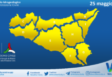 Meteo Sicilia: bollettino di allerta meteo per domani, lunedì 25 maggio 2026
