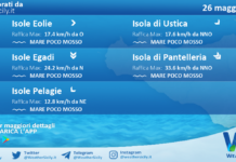 Meteo Sicilia, isole minori: previsioni meteo mare e vento per domani, martedì 26 maggio 2026