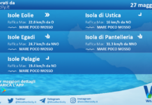 Meteo Sicilia, isole minori: previsioni meteo mare e vento per domani, mercoledì 27 maggio 2026