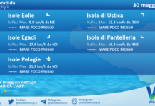Meteo Sicilia, isole minori: previsioni meteo mare e vento per domani, sabato 30 maggio 2026
