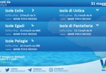 Meteo Sicilia, isole minori: previsioni meteo mare e vento per domani, domenica 31 maggio 2026