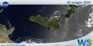 Meteo Sicilia: immagine satellitare Nasa di sabato 02 maggio 2026