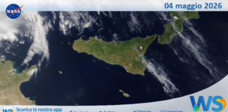 Meteo Sicilia: immagine satellitare Nasa di lunedì 04 maggio 2026