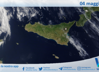 Meteo Sicilia: immagine satellitare Nasa di lunedì 04 maggio 2026