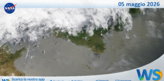 Meteo Sicilia: immagine satellitare Nasa di martedì 05 maggio 2026