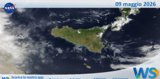 Meteo Sicilia: immagine satellitare Nasa di sabato 09 maggio 2026