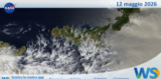 Meteo Sicilia: immagine satellitare Nasa di martedì 12 maggio 2026