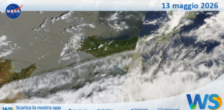 Meteo Sicilia: immagine satellitare Nasa di mercoledì 13 maggio 2026