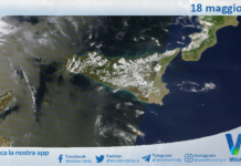 Meteo Sicilia: immagine satellitare Nasa di lunedì 18 maggio 2026