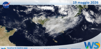 Meteo Sicilia: immagine satellitare Nasa di martedì 19 maggio 2026