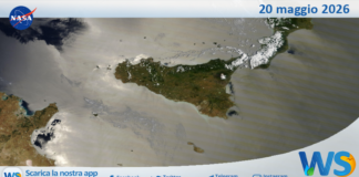 Meteo Sicilia: immagine satellitare Nasa di mercoledì 20 maggio 2026