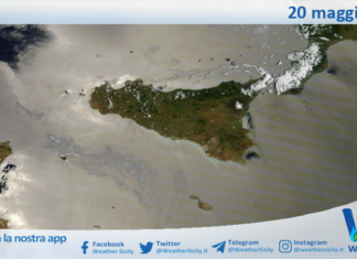 Meteo Sicilia: immagine satellitare Nasa di mercoledì 20 maggio 2026
