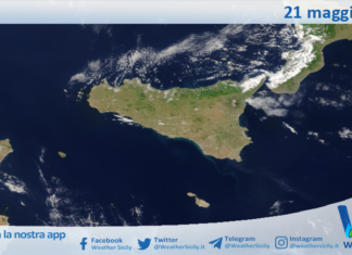 Meteo Sicilia: immagine satellitare Nasa di giovedì 21 maggio 2026